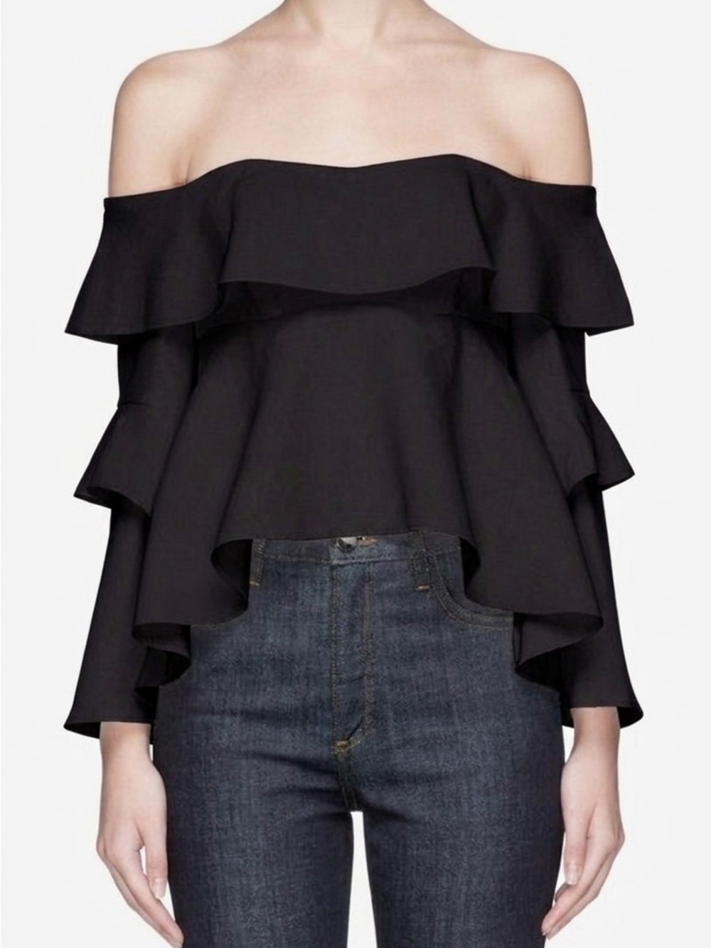 Nicholas Cady Structured Ruffled Off the Shoulder Top Bachelorette Girls Nite 2